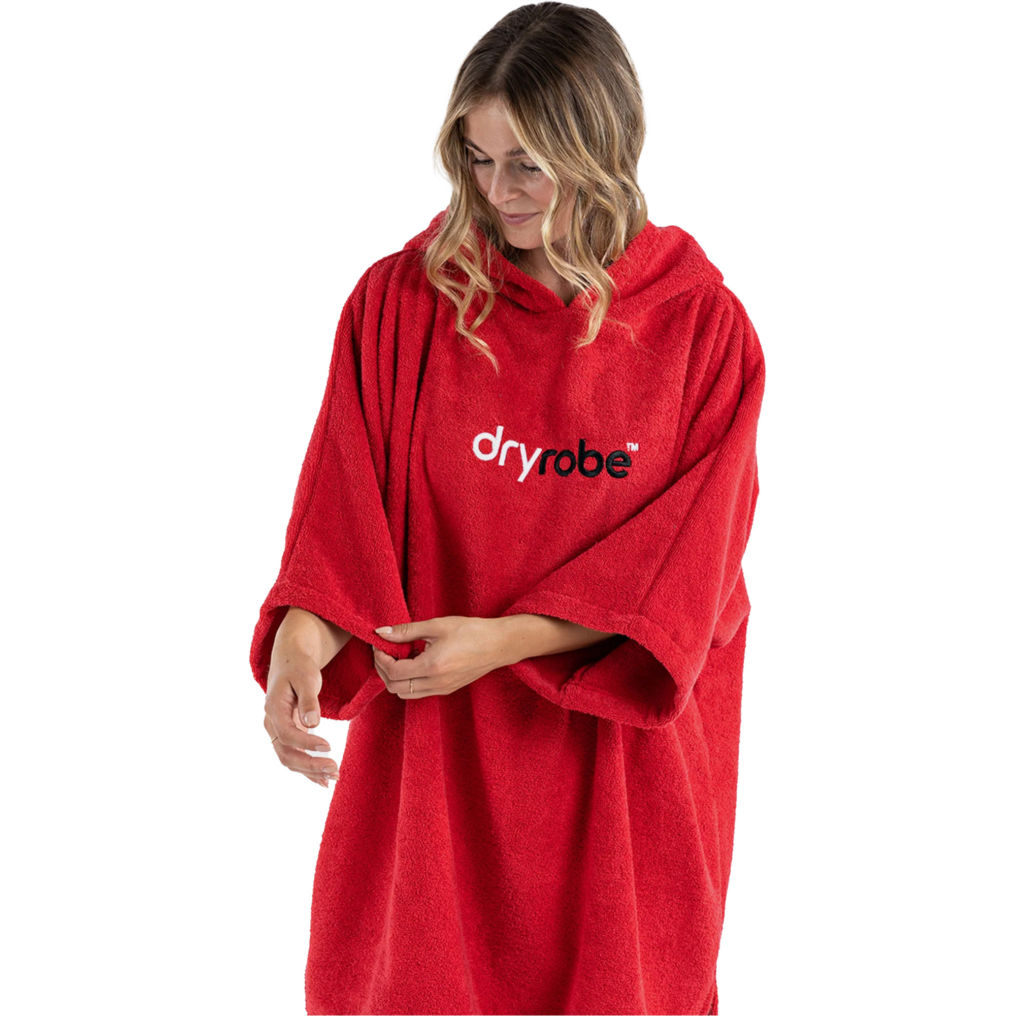 2024 Dryrobe Organic Cotton Hooded Towel Change Robe V3 DOCTV3 Red